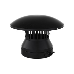 Rain Cap with 1" Mesh Nexus 125mm Black